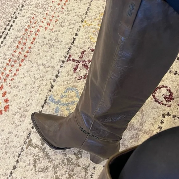 Free People Stevie Cowboy boots in Olive/Coffee Leather Size 39 - Picture 7 of 17